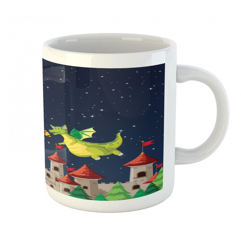 Castle and Flying Dragon Mug