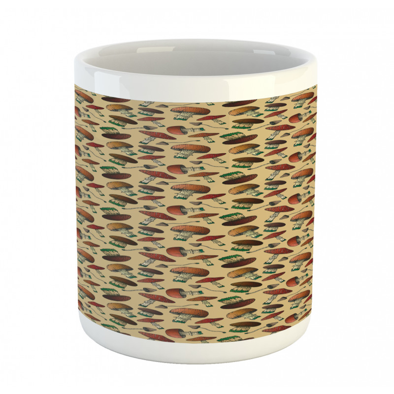 Graphical Woodland Mushrooms Mug