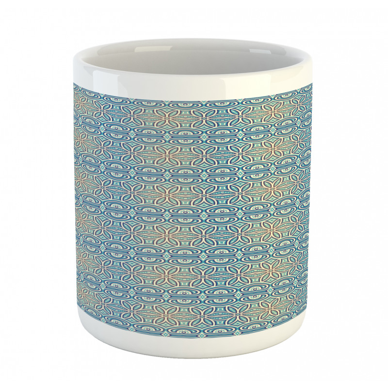 Aquatic Tones Flowers Art Mug