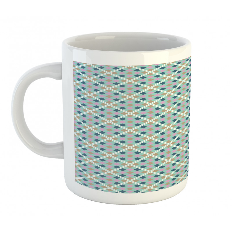 Diagonal Squares Geometric Mug