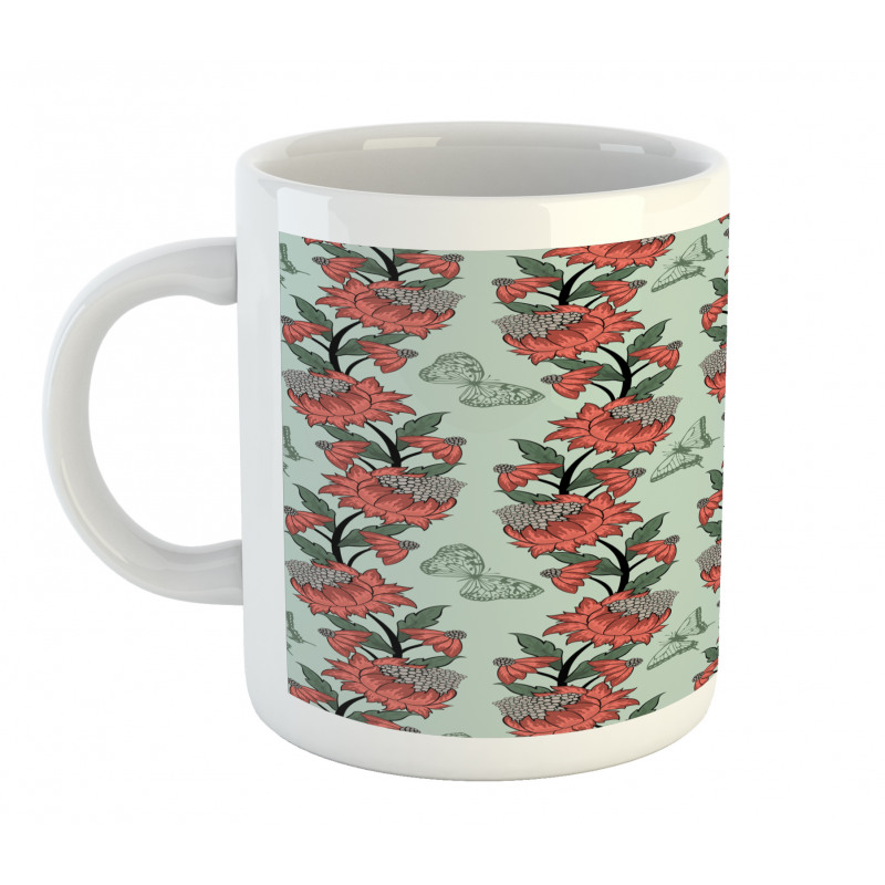 Flower Butterfly Silhouettes Mug