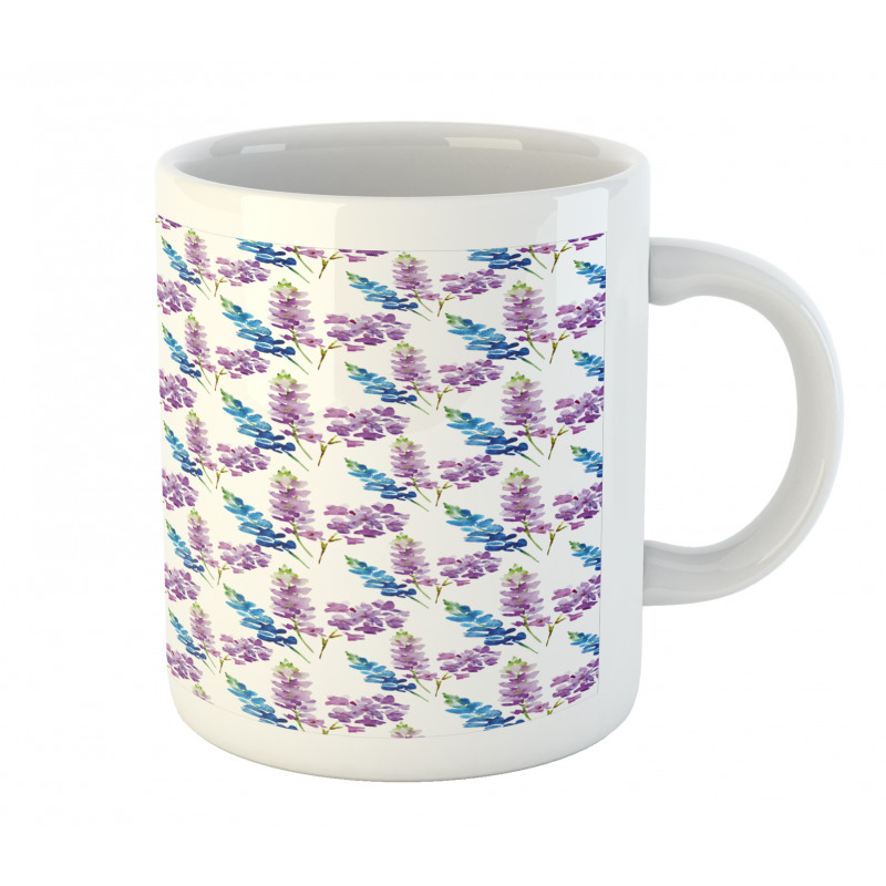 Violet Tone Flowers Pattern Mug