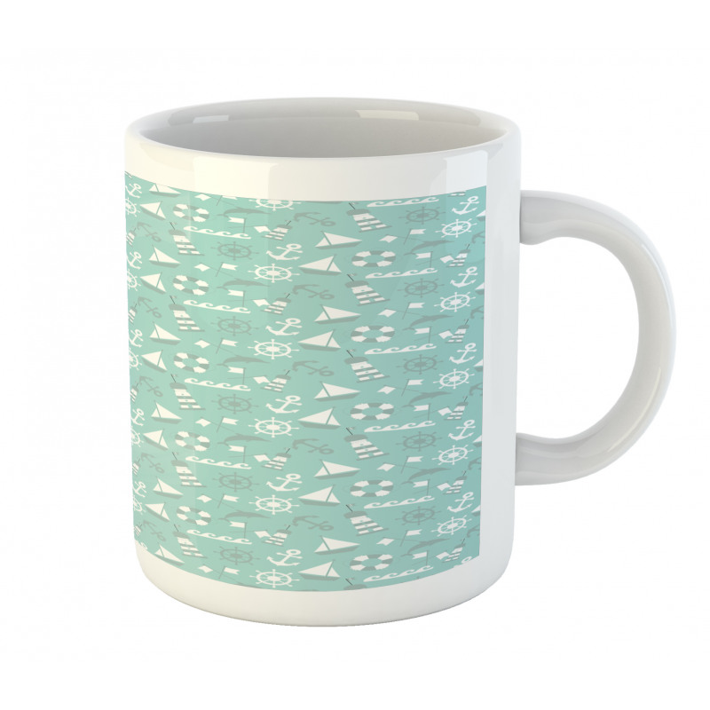 Anker Boat Waves Dolphin Mug