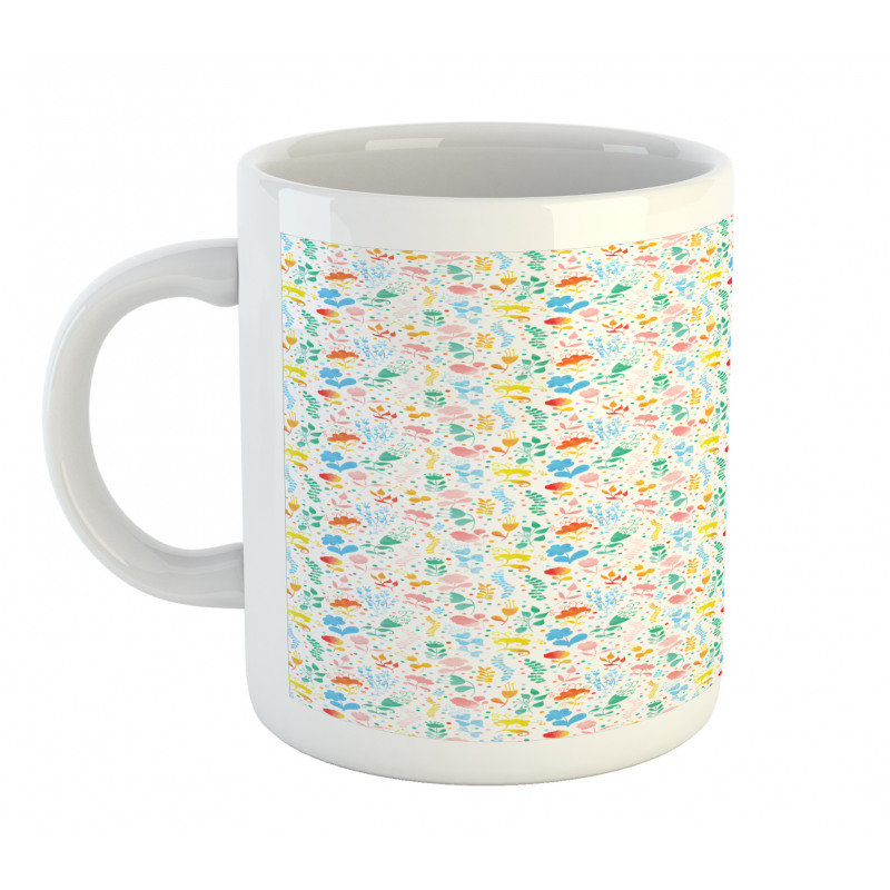 Pastel Dots and Flora Scene Mug