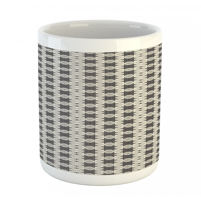 Checkered Striped Motif Mug