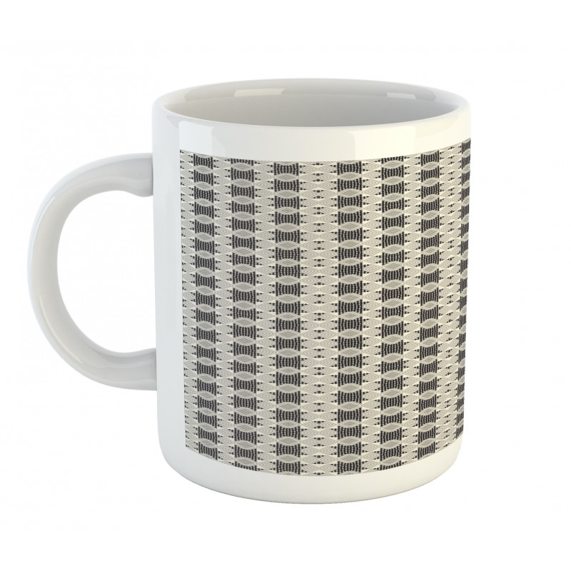 Checkered Striped Motif Mug