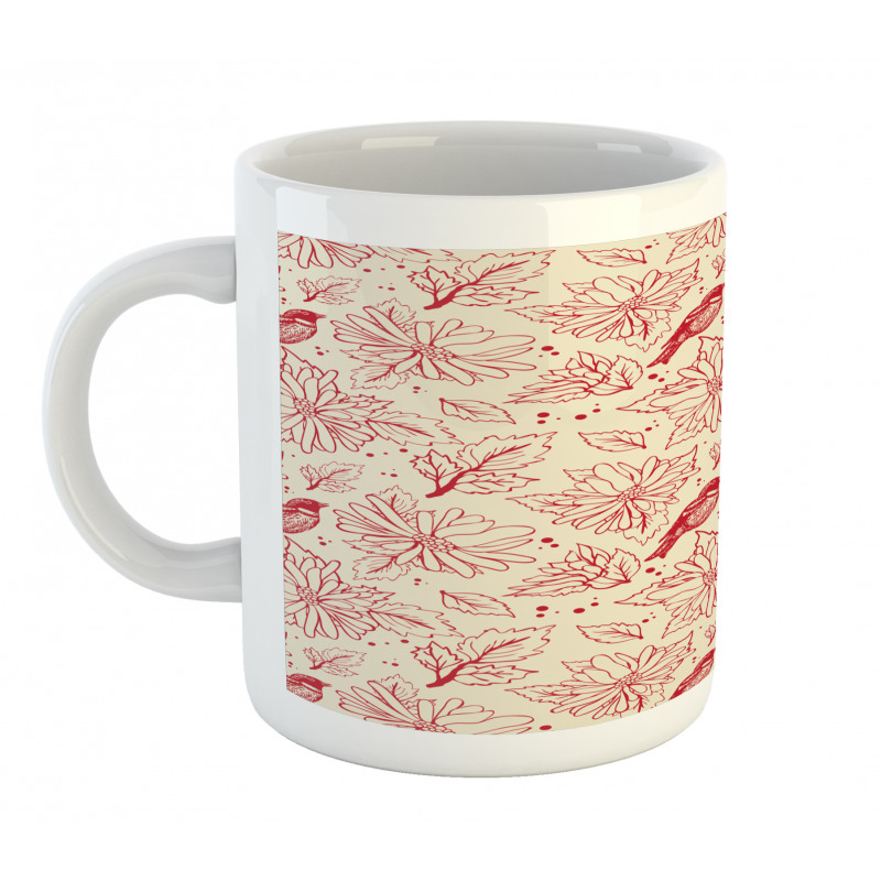 Vintage Style Flowers Art Mug