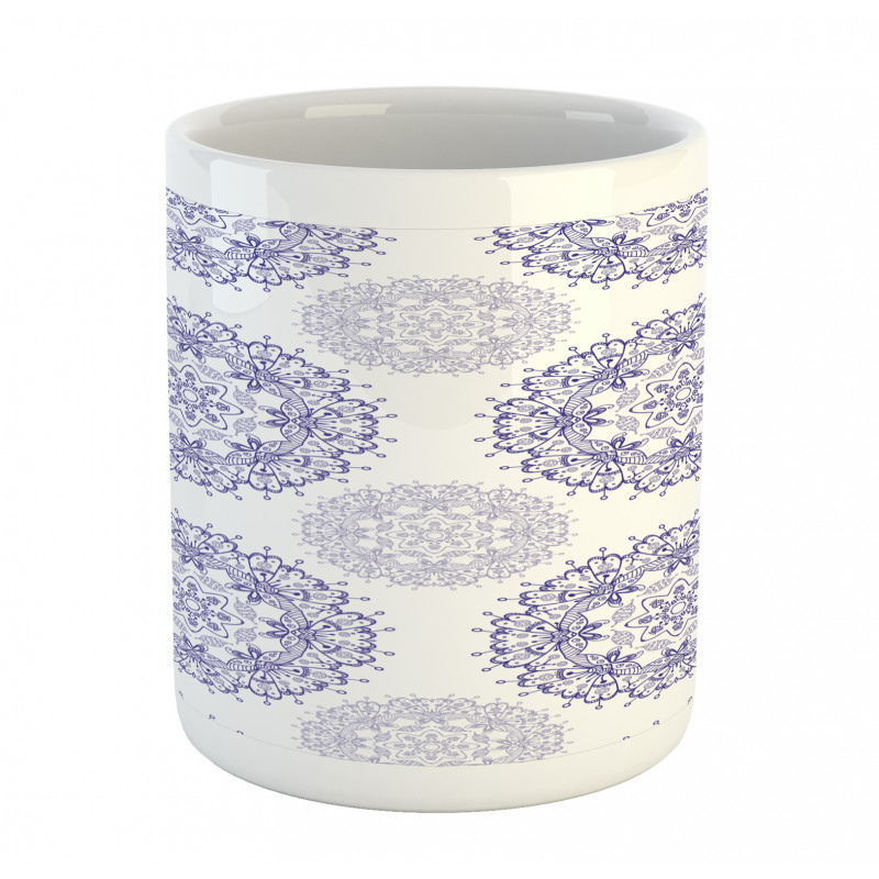 Floral Mandala with Hearts Mug