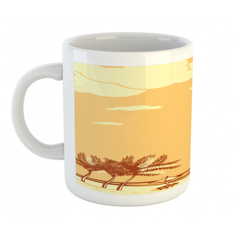 Retro Seaside Palm Trees Mug