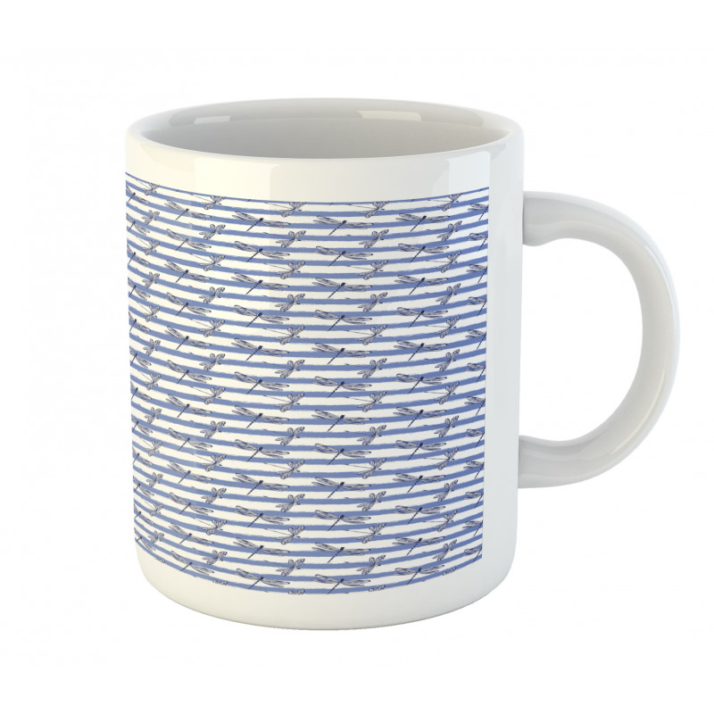 Stripes and Dragonflies Mug