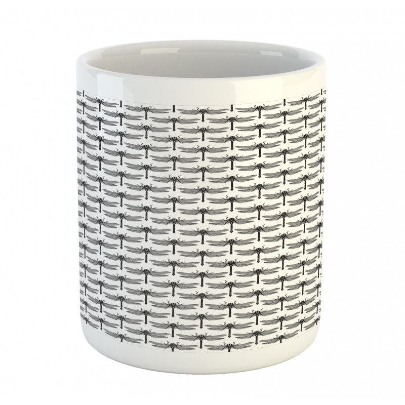 Monochrome Dragonflies Mug