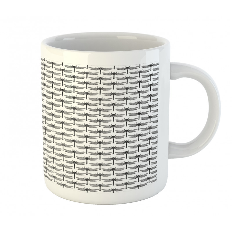 Monochrome Dragonflies Mug