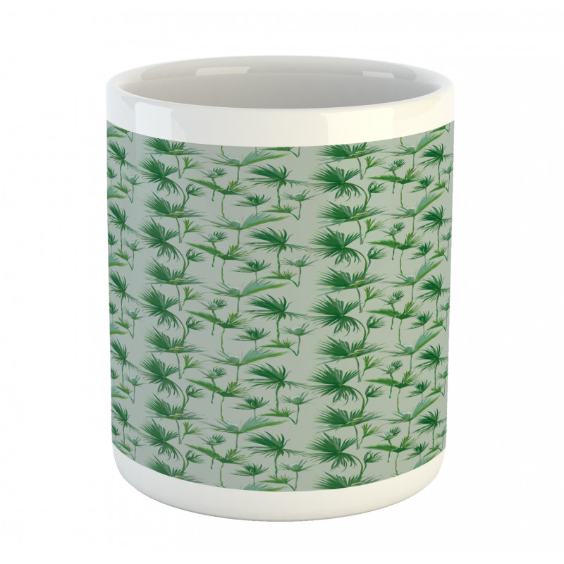 Scattered Palm Leaves Design Mug