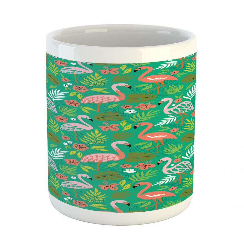 Caribbean Botany Flamingos Mug