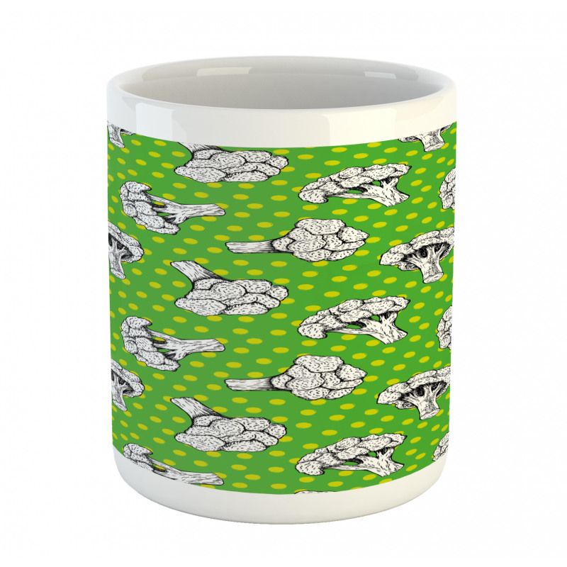 Digital Drawings of Broccoli Mug