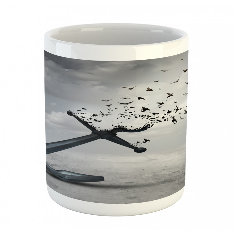 Flying Seagulls Grey Mug