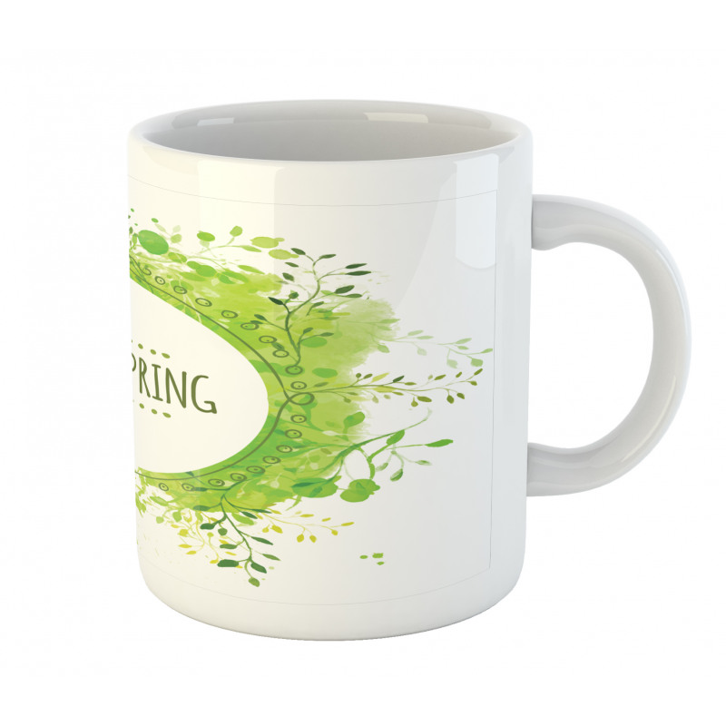 Green Leaves Corolla Circle Mug