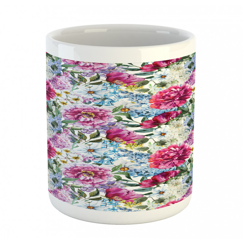 Watercolor Look Bouquet Art Mug