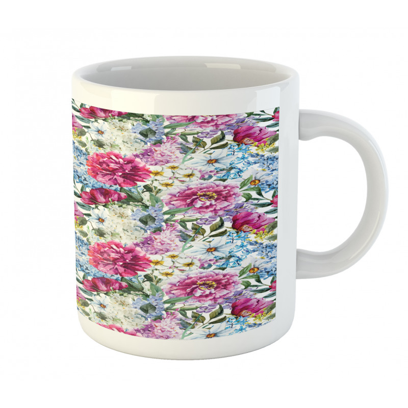 Watercolor Look Bouquet Art Mug