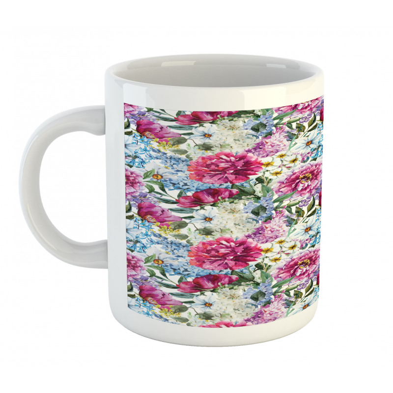 Watercolor Look Bouquet Art Mug