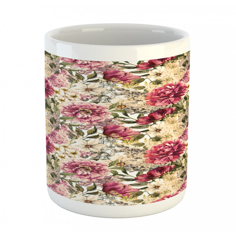 Motley Spring Flowers Leaves Mug