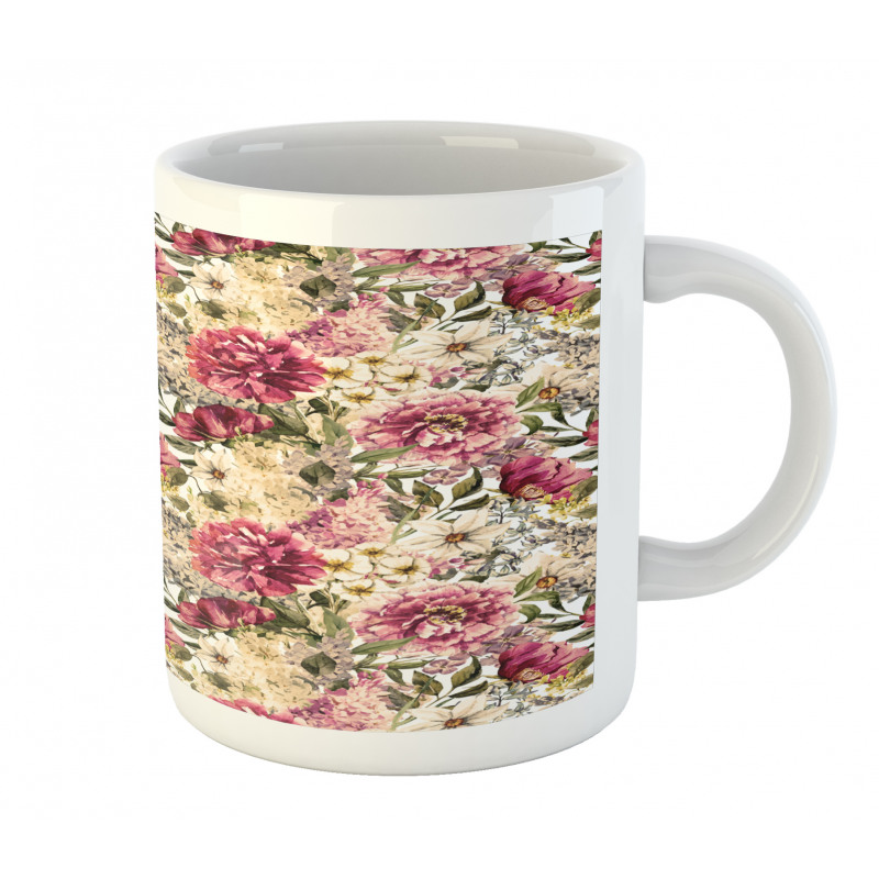 Motley Spring Flowers Leaves Mug