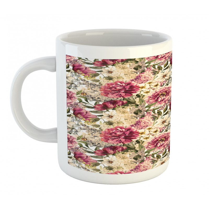 Motley Spring Flowers Leaves Mug