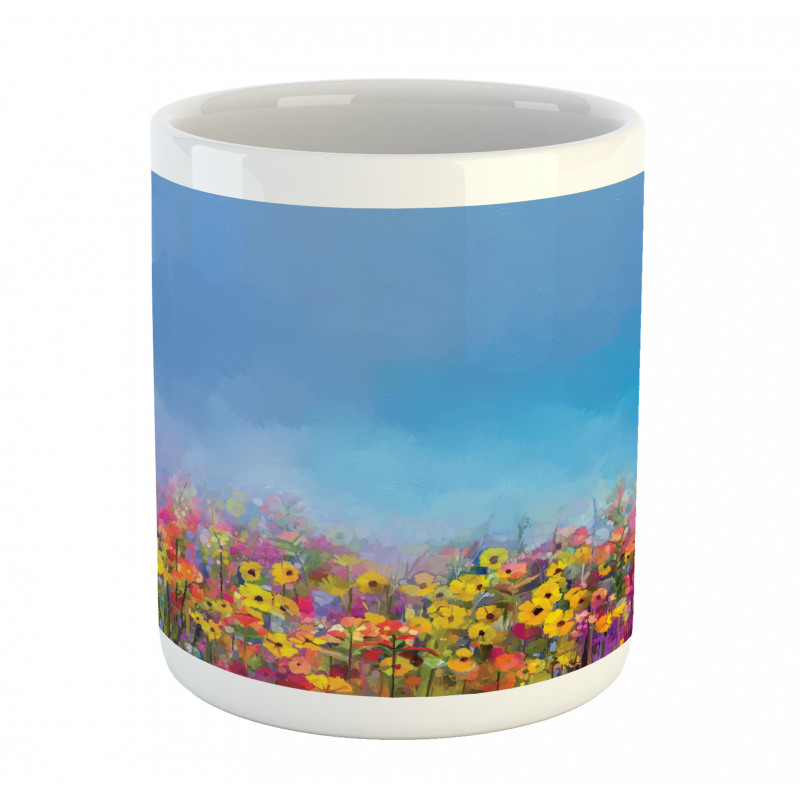 Abstract Sky Dreamy Flowers Mug