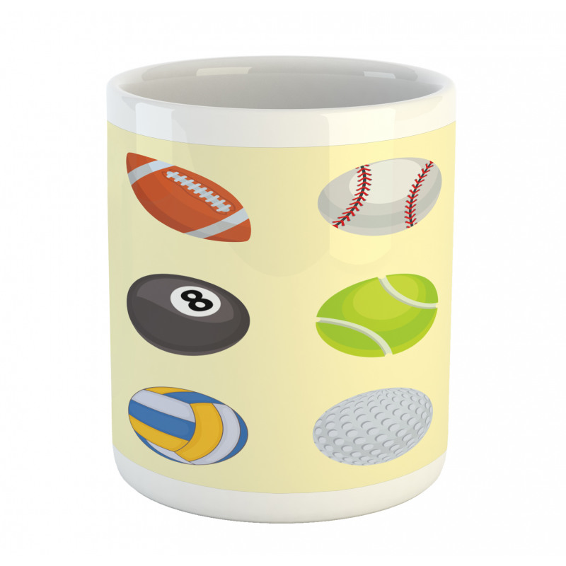 Different Sports Balls Layout Mug