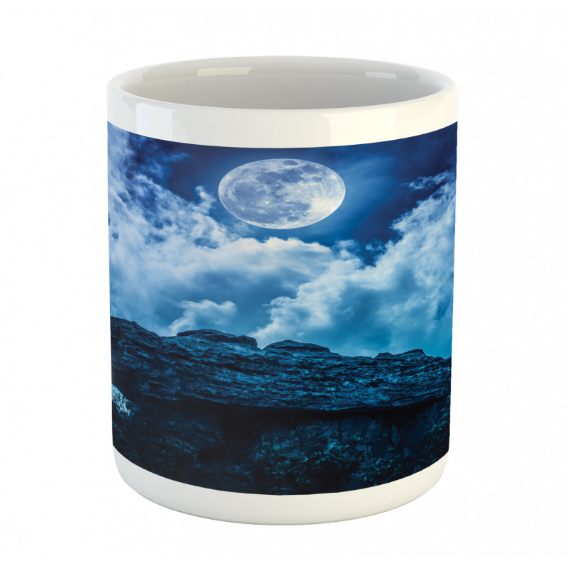 Cliff Under Cloudy Night Mug