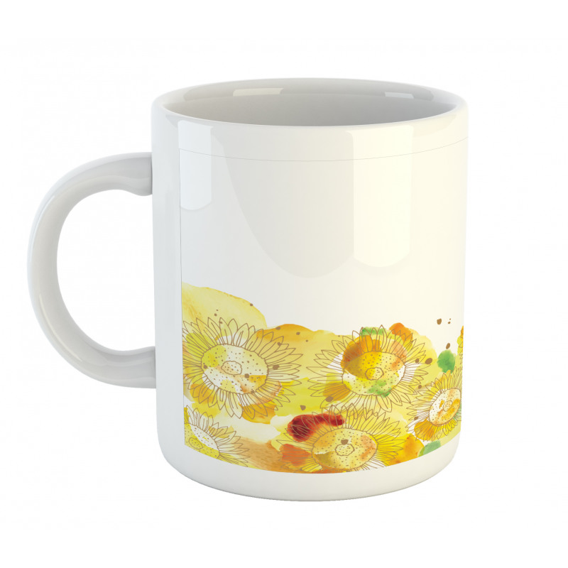 Watercolor Sunflowers Mug