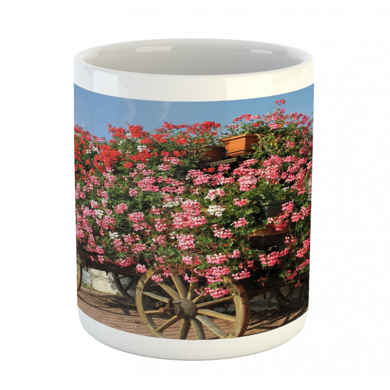 Old Wagon with Flowers Mug