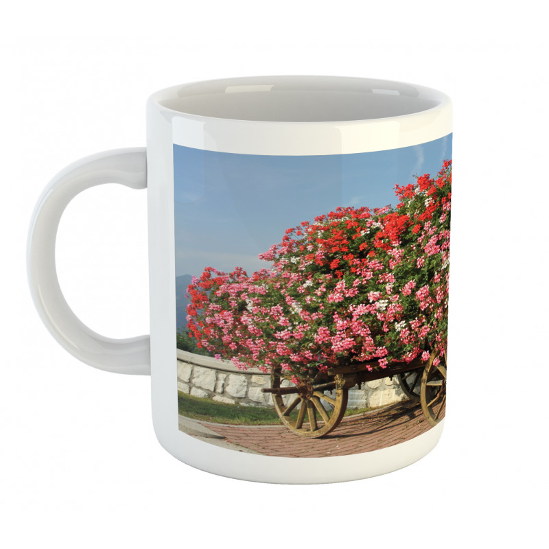 Old Wagon with Flowers Mug