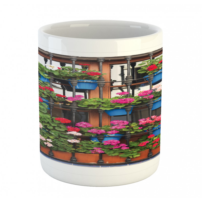 Flower Pots on Old Window Mug