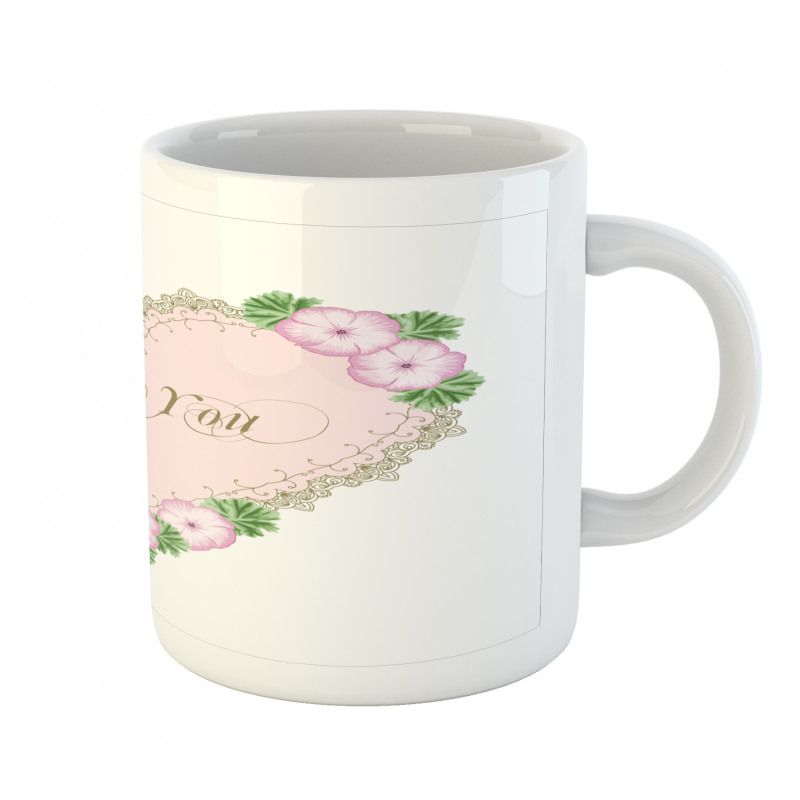 Heart Shaped Vintage Art Mug