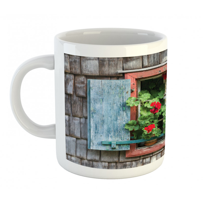 Flowers on Rural Window Mug