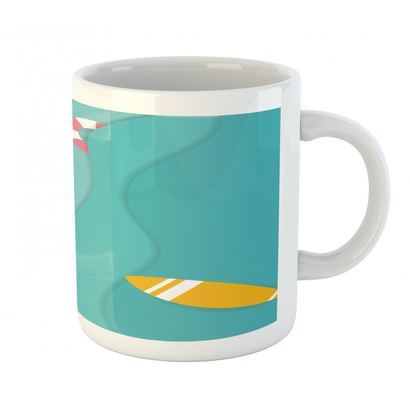 Aerial Cartoon Sea and Beach Mug