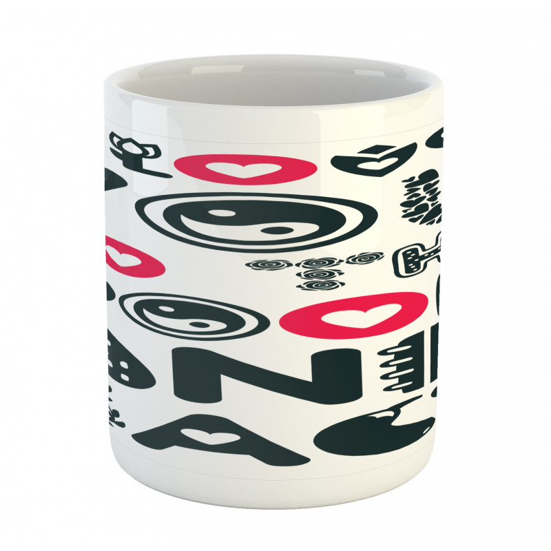 Symbols Elements Calligraphy Mug