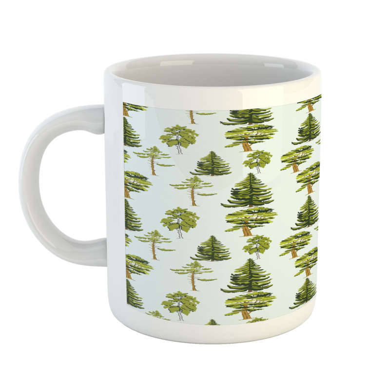 Pine Oak Fir Trees Graphic Mug