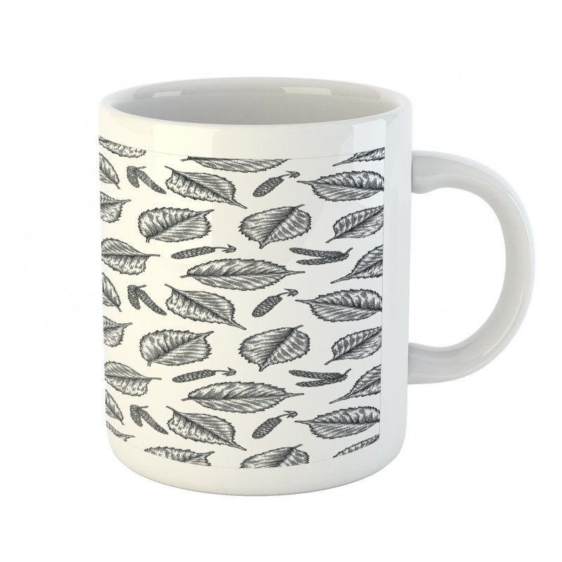 Birch Detail Sketch Foliage Mug