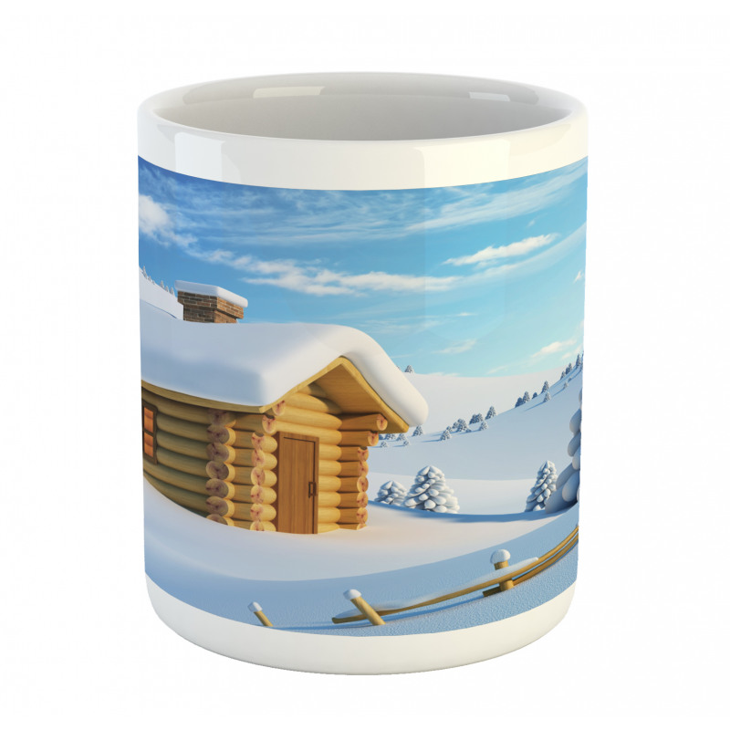 Lodge in Snowy Landscape Mug