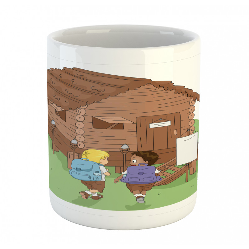 2 Kids Heading to Lodge Mug