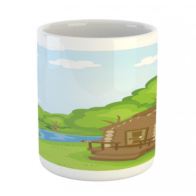 Wooden Lodge near Stream Mug