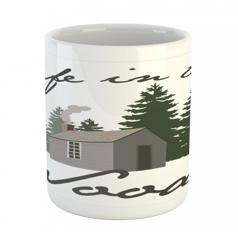 Rustic Lodge in Forest Mug