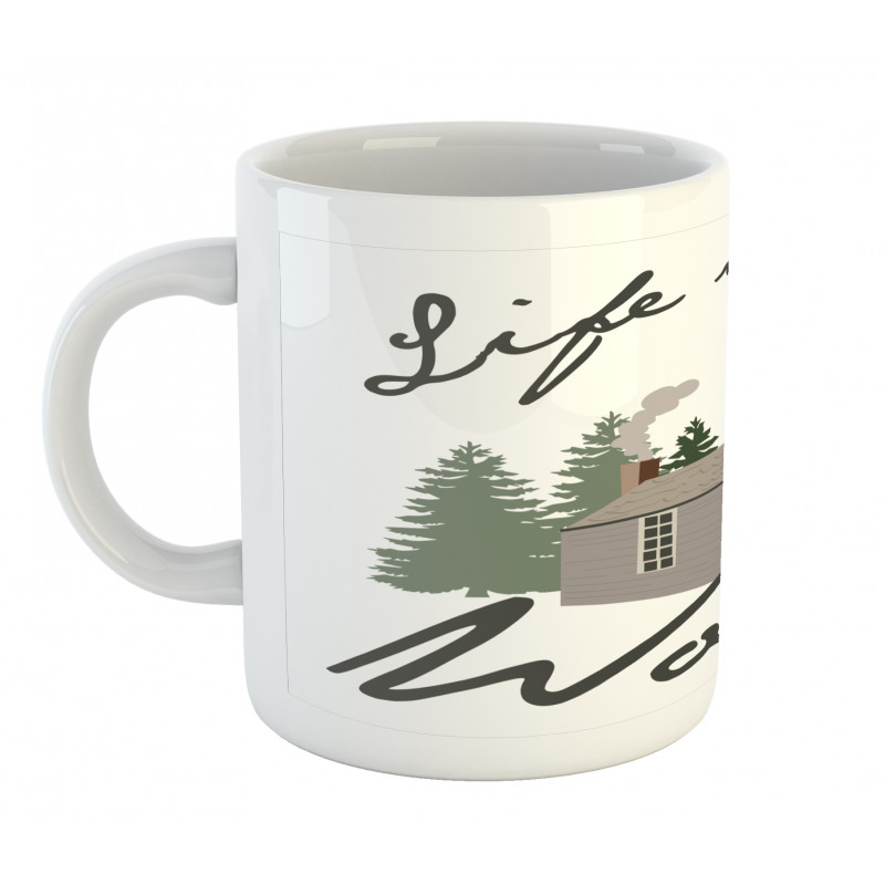 Rustic Lodge in Forest Mug