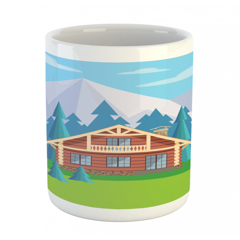 Wooden House in Mountain Mug