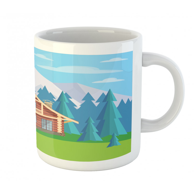 Wooden House in Mountain Mug