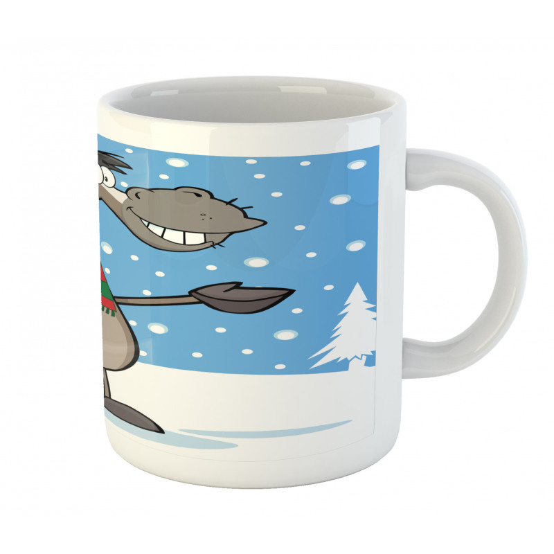 Mascot Horse Snowy Forest Mug