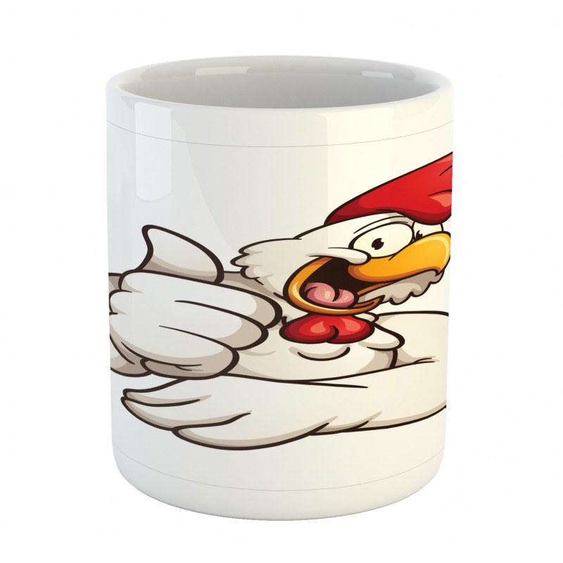 Joyous Cartoon Style Chicken Mug