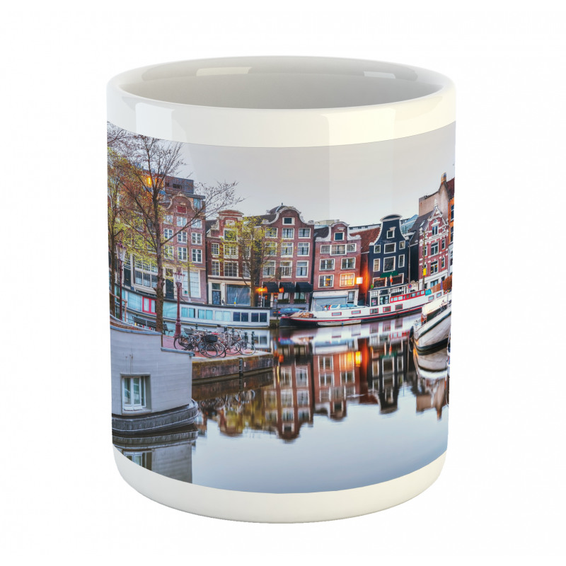 Small Boats on Amstel River Mug